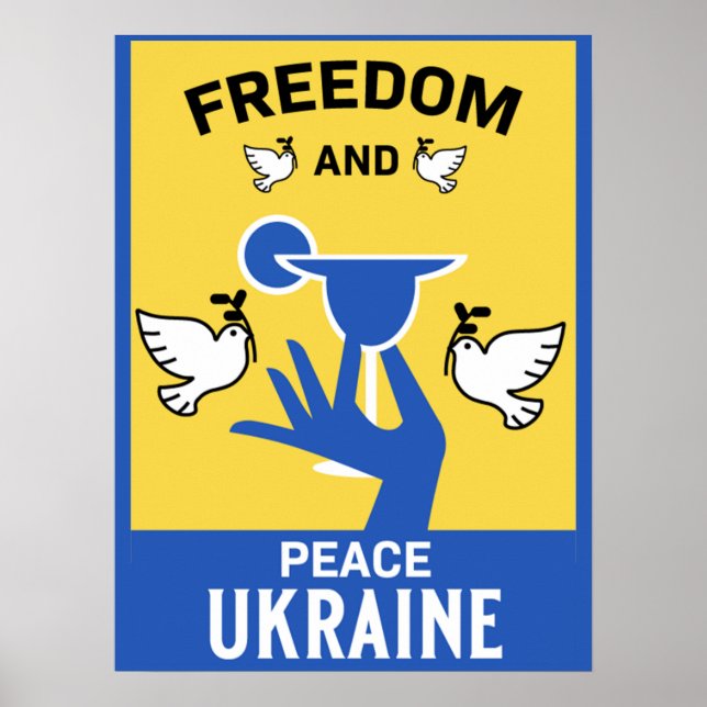 Peace In The Ukraine - Love And Support  Large Cof Poster (Front)