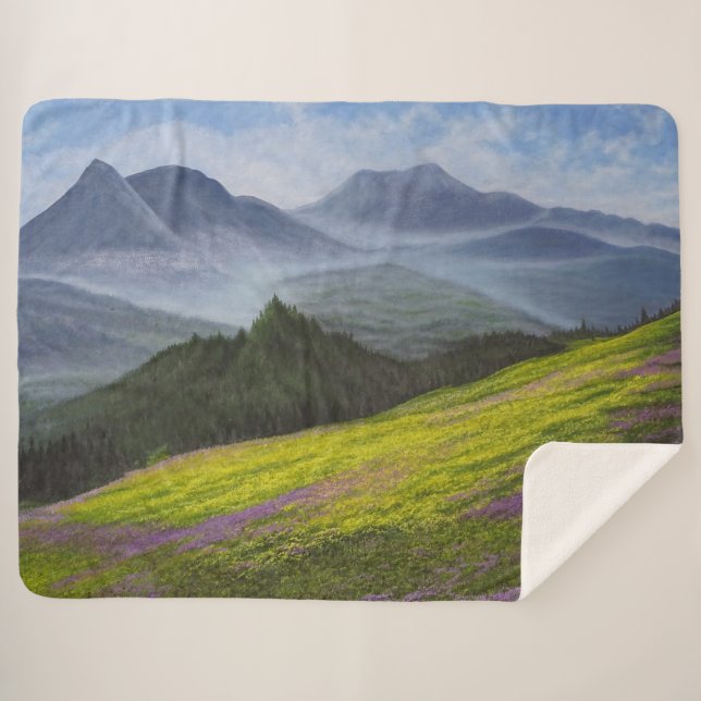 "Peace In The Valley" Sherpa Blanket (Front (Horizontal))