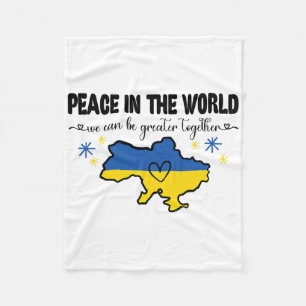 Peace In The World Shirt I Stand With Ukraine Hear Fleece Blanket