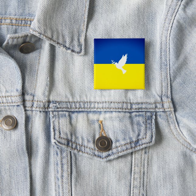 Peace in the world Ukrainian flag  Button (In Situ)
