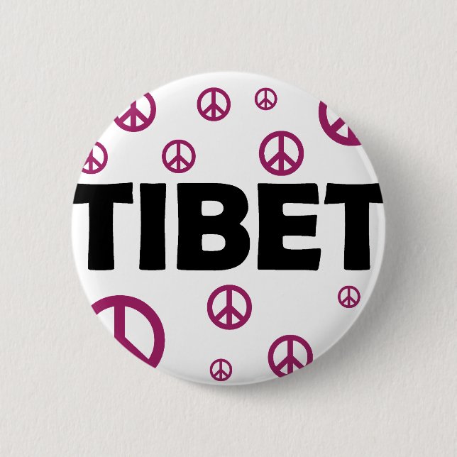 Peace In Tibet 6 Cm Round Badge (Front)