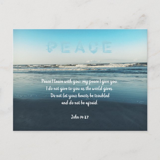Peace in Times of Trouble Christian Scripture Announcement Postcard (Front)