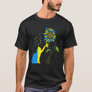 Peace In Ukraine Dove And Cat. Stand With Ukraine T-Shirt