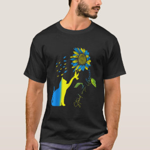 Peace in Ukraine Dove And Cat Stand with Ukraine  T-Shirt