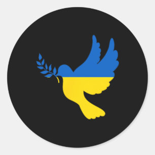 Peace In Ukraine Dove. Stand With Ukraine. Freedom Classic Round Sticker