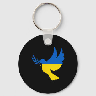 Peace In Ukraine Dove. Stand With Ukraine. Freedom Key Ring