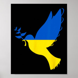 Peace In Ukraine Dove. Stand With Ukraine. Support Poster