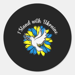 Peace In Ukraine Dove Sunflower Ukraine Classic Round Sticker