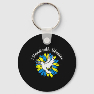 Peace In Ukraine Dove Sunflower Ukraine Key Ring