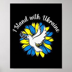 Peace In Ukraine Dove Sunflower Ukraine  Poster