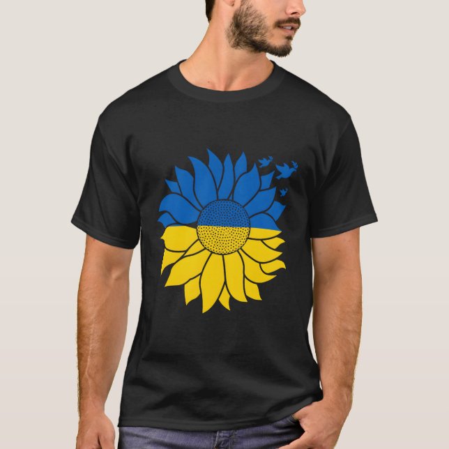 Peace In Ukraine For Ukrainian Flag T-Shirt (Front)