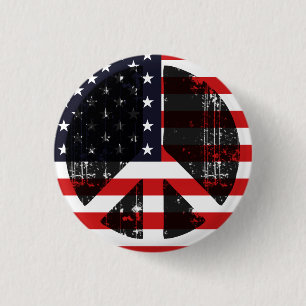 Peace In Usa 3 Cm Round Badge