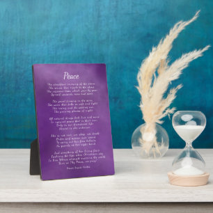 Peace, Inspirational Nature Poem Plaque