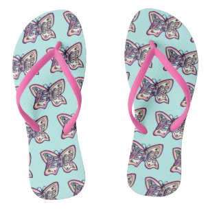 Peace Inspirational Pink Butterfly Sandals
