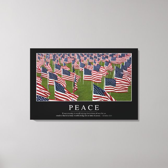Peace: Inspirational Quote 2 Canvas Print (Front)