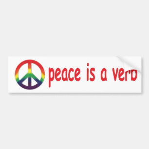 peace is a verb bumper sticker