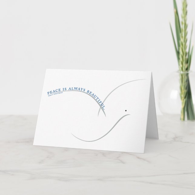 Peace is Always Beautiful Christmas Dove Card (Front)