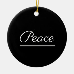 Peace is Good:  Black Ceramic Tree Decoration