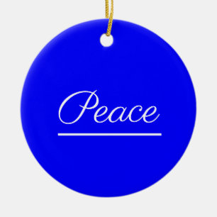 Peace is Good:  Blue Ceramic Tree Decoration