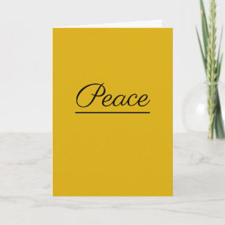 Peace is Good: Dark gold-colored Holiday Card