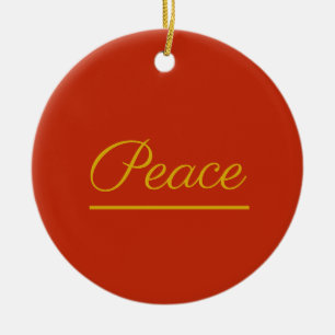 Peace is Good:  Red Ceramic Tree Decoration