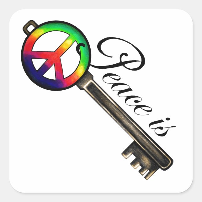Peace is Key Square Sticker (Front)