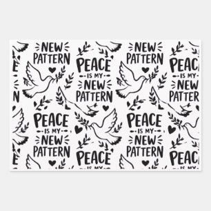 Peace Is My New Pattern Inspirational Dove Wrapp Wrapping Paper Sheet