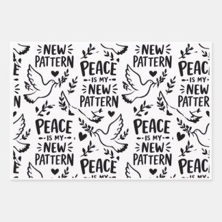 Peace Is My New Pattern | Inspirational Dove Wrapp Wrapping Paper Sheet