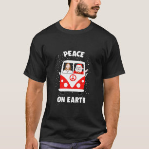 Peace Is On Earth Santa And Jesus Hippie Fan Chris T-Shirt