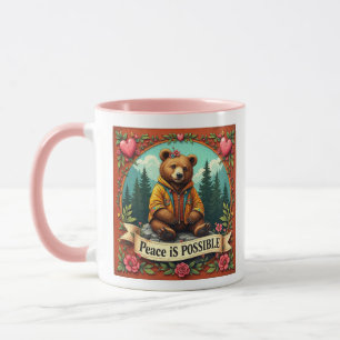 Peace Is Possible Bear and Hearsts Mug