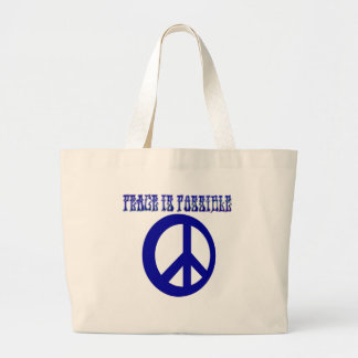 Peace IS possible (blue) Large Tote Bag