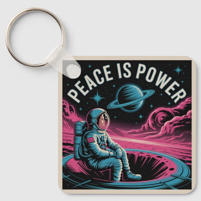 Peace Is Power Key Ring (Front)
