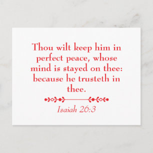 Peace Isaiah 26:3 Christian Scripture Postcard