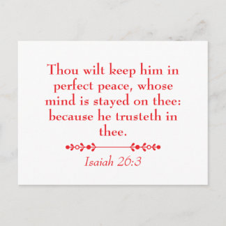 Peace Isaiah 26:3 Christian Scripture Postcard