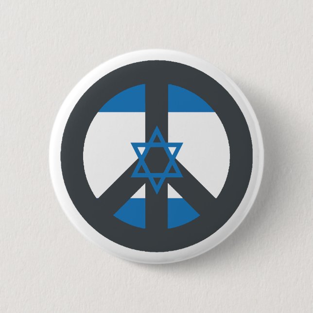Peace Israel 6 Cm Round Badge (Front)