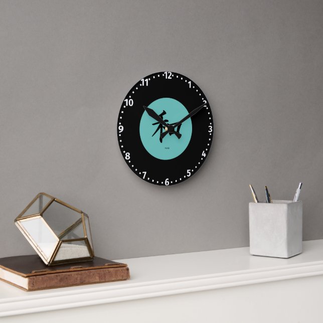 Peace Japanese Calligraphy Symbol  Round Clock (Office)