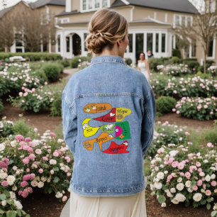 Peace,Joy and Love Denim Jacket