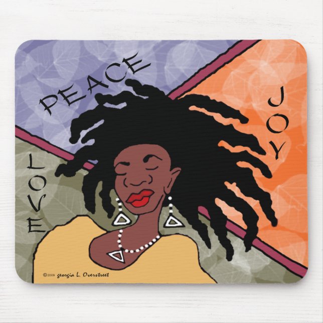Peace, Joy and Love Mouse Mat (Front)