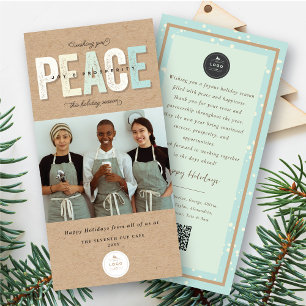 Peace Joy And Prosperity Typography Photo Business Holiday Card