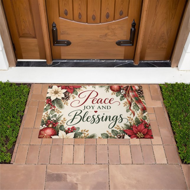 Peace Joy & Blessings Doormat (Outdoor)