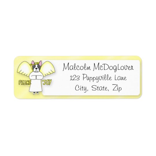 Peace Joy Boston Terrier Return Address Label