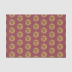 Peace & Joy, Burgundy and Gold Christmas Holiday Tissue Paper