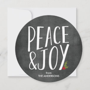 Peace & Joy Chalkboard Round Holiday Card