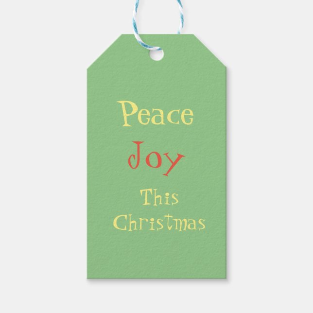 Peace Joy Christmas  Gift Tags (Front)