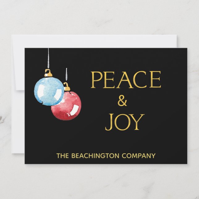 *~* PEACE + JOY Corporate Ornament Holiday Card (Front)