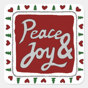 Peace & Joy Hand Lettering Holiday Stickers