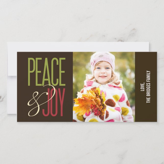 Peace & Joy Holiday Photo Card (Front)