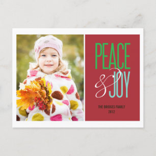 Peace & Joy Holiday Photo Card Postcard