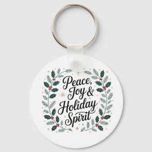 Peace, Joy & Holiday Spirit Key Ring