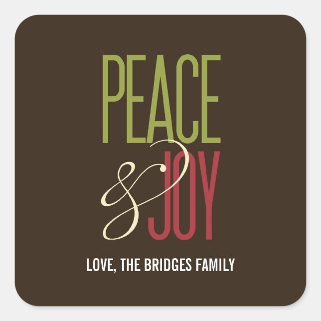 Peace & Joy Holiday Stickers/Envelope Seal (Front)